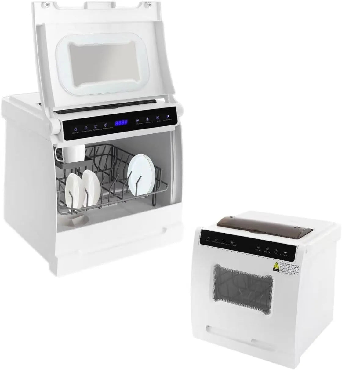 Vaatwasser met 46 x 41 x 46 cm, 1100 W, digitaal display, aanraakbediening en wit