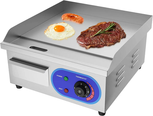 Barbecue, RVS, professionele tafelgrill 220-240 V, oppervlak 35 x 30 cm, grillplaat van ijzer, glad, spatwaterdicht