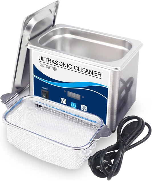 Ultrasoonreiniger, 800 ml en 80 W, Ultrasone reiniger, sieraden, tanden, reinigingsmachine van RVS voor badkamer, brillen, horloge, mini-tank