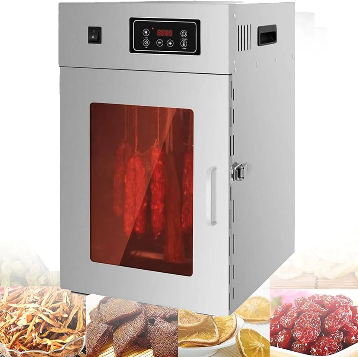 Droger met Timer, 24 uur, 30 minuten, 90°C, 800 W, RVS en gerichte luchtcirculatie