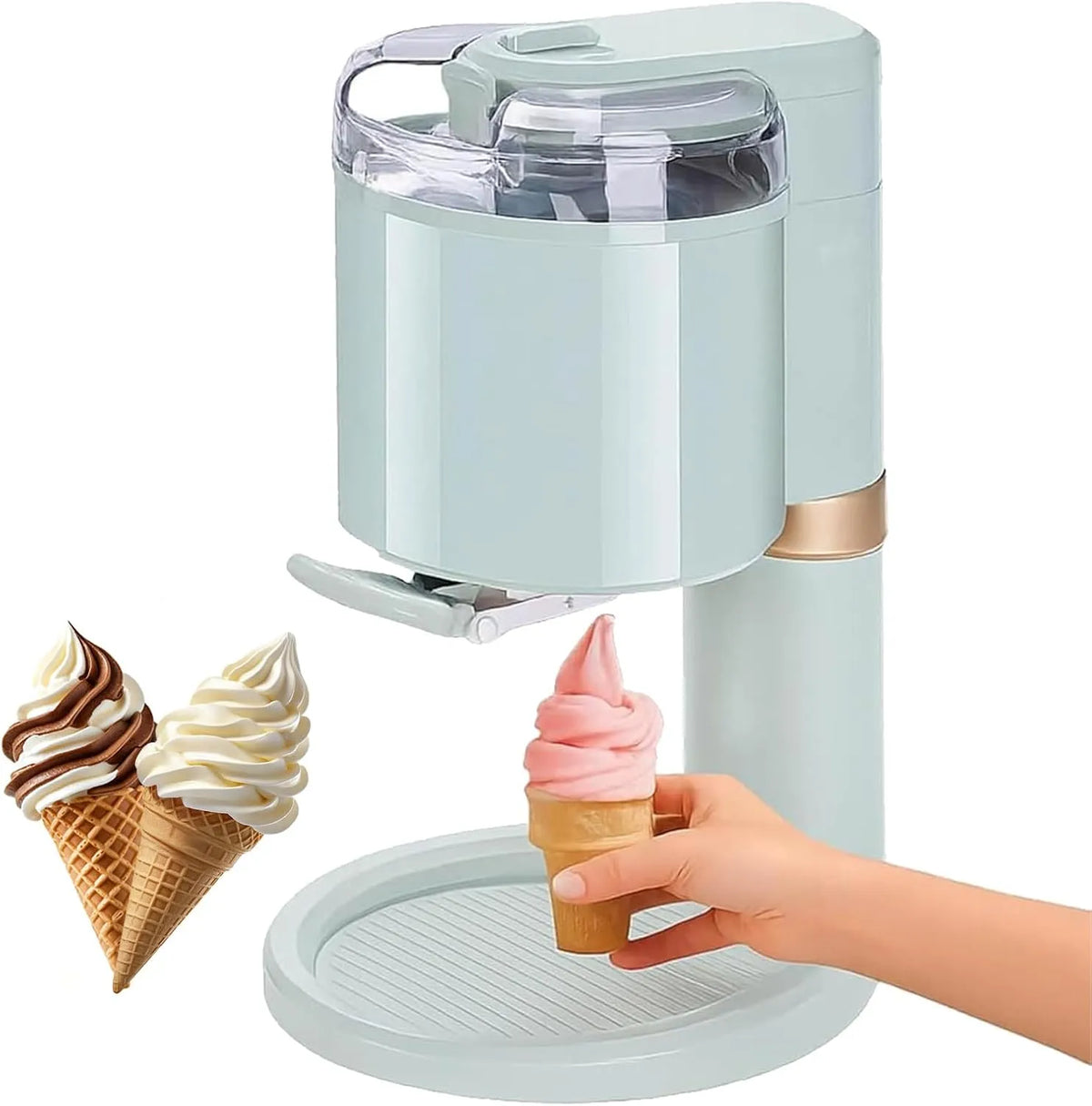 Machine met 1 l, 20 W, mobiele uitvoering, compact ontwerp en voor thuis en keuken, IJsmachine