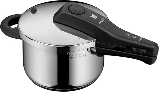Snelkookpan, 2,5 l, Cromargan gepolijst RVS, stoomkookpan, geschikt voor alle warmtebronnen, 2 kookstanden, WMF One Pot Snelkookpan