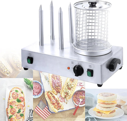 Broodrooster, elektrisch broodje warmer, commerciële roestvrijstalen hotdogs stoomboot