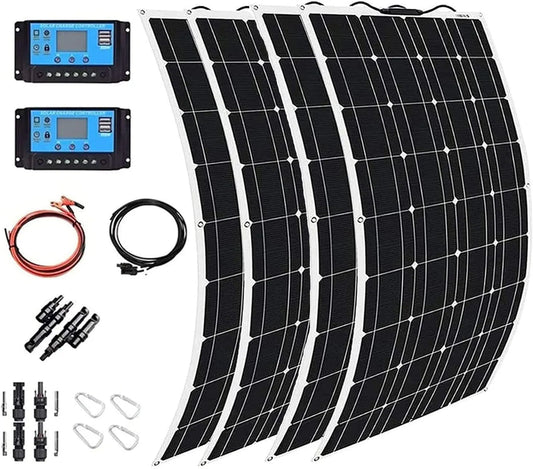 Zonnepaneel, 12-24V, met 40A Laadregelaar, Camping, 400 W 600 W 800 W 1200 W Flexibele Zonnepaneel Systeem Kit, voor Thuis