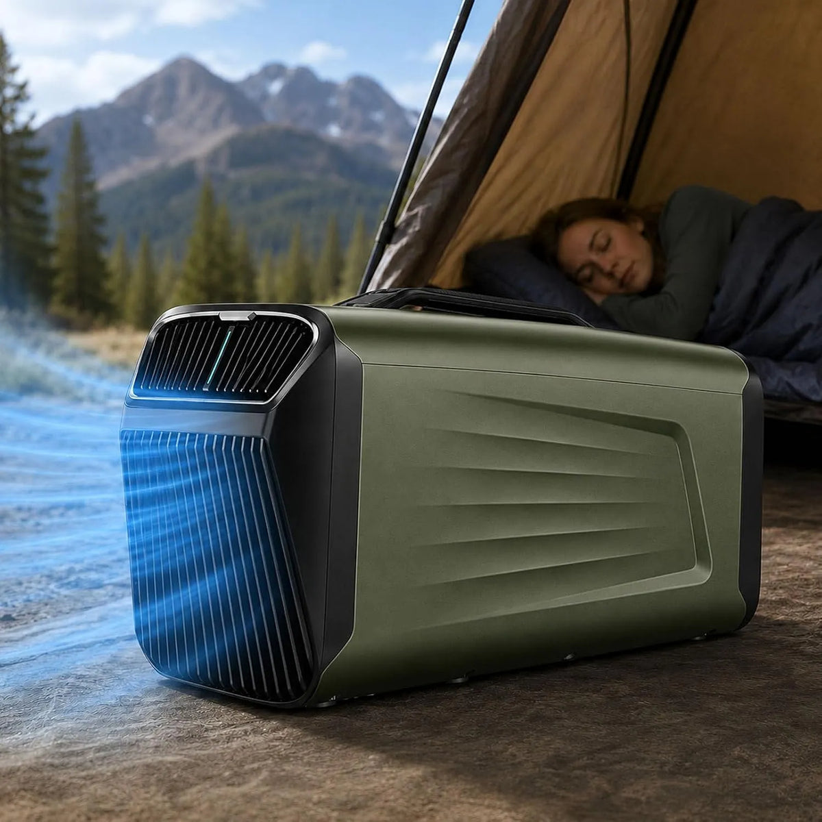 Mobiele airconditioner en Luchtkoeler met 4-In-1, 5200 BTU, 400 W, 8–15 m2, 16°C, 32°C, 50 dB en 24V