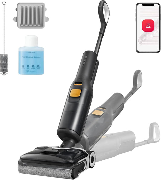 Roborock Stofzuiger F25 met 20000Pa, 90°C, WiFi, 20 minuten, 0,76 mm, waterreservoir, geluidsarme werking en anti-klitborstel
