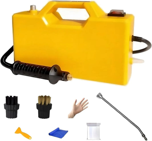 Stoomreiniger, 3800 W, 3M verlengslang, keuken, auto, badkamer, kleding, yellow