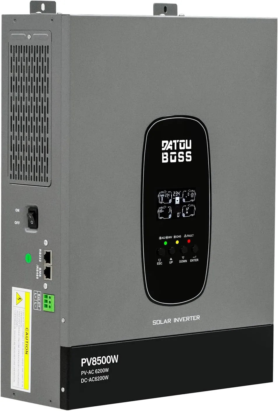 Spanningsomvormer, DATOUBOSS Hybride zonne-omvormer 1800 W 12V zuivere sinusgolf, 12 V DC tot 220 V/230 V AC met MPPT zonneregelaar