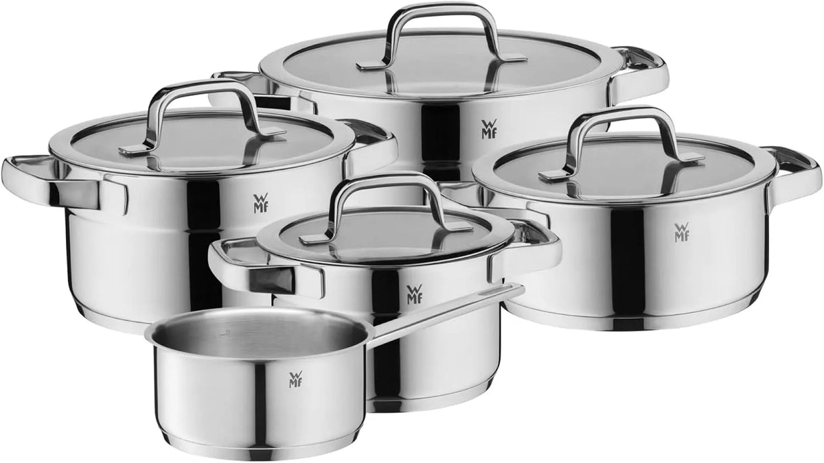 WMF 790556380 Compact Cuisine Pannenset 5-delig met RVS, Stapelbaar tot 4 producten