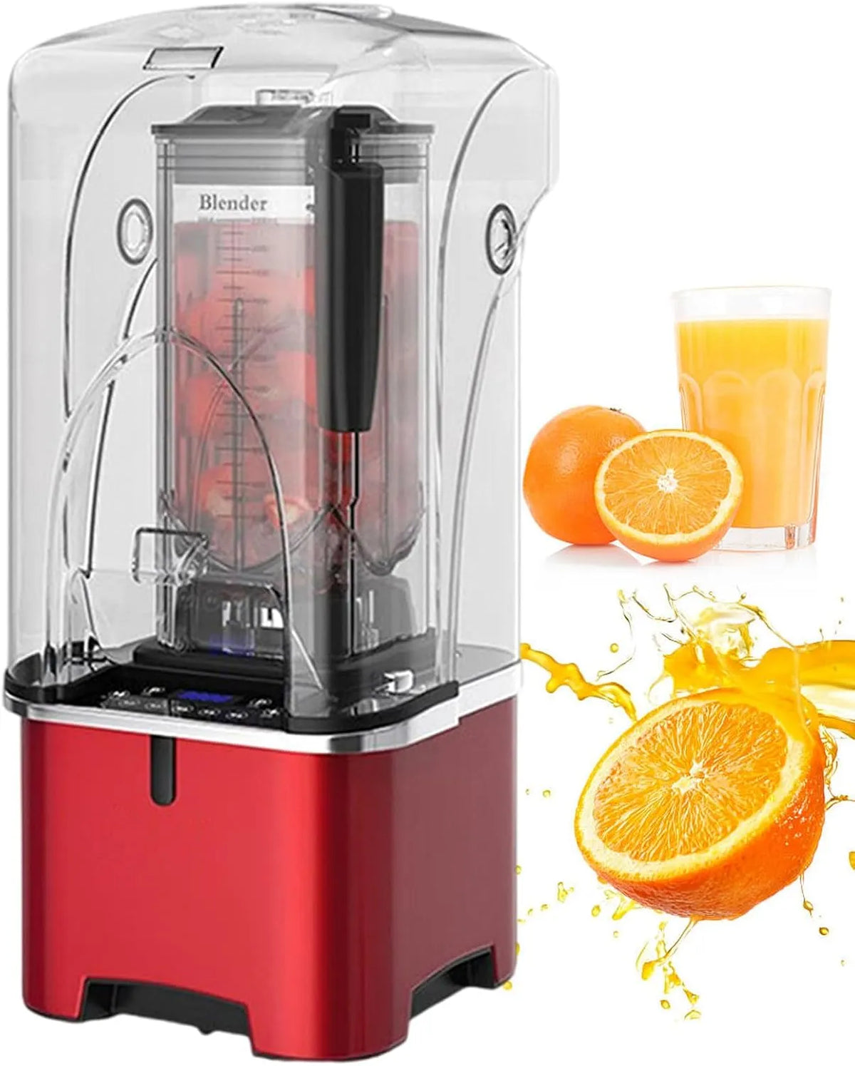 Blender met 2,2 L, 2200 W, 8 Snelheden, Timer, 5-10 seconden, 0-5 minuten, 5 mm en aanraakbediening
