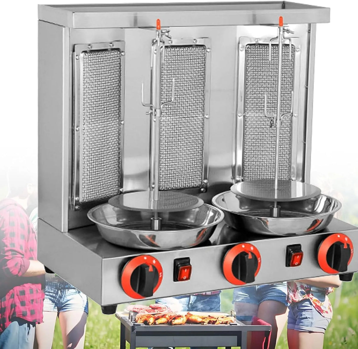 Doner Kebab Machine, Commercieel en Thuisgebruik, Instelbare Temperatuur 50-300°C