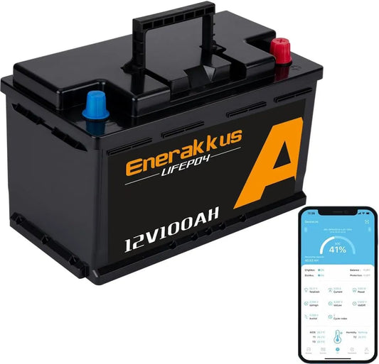 100 Ah 12 V mini LiFePO4 lithiumbatterij LiFePO4 met 100 Ah, 12 V en zonne-energie