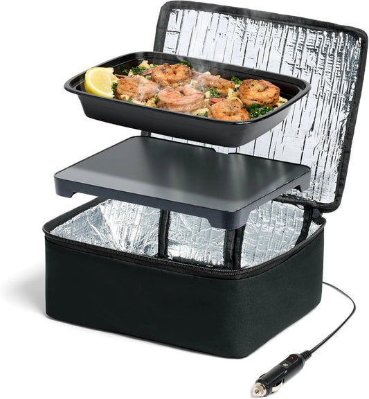 Inbouwoven, zwart 12V, gemakkelijk koken, opwarmen en houden uw eten warm
