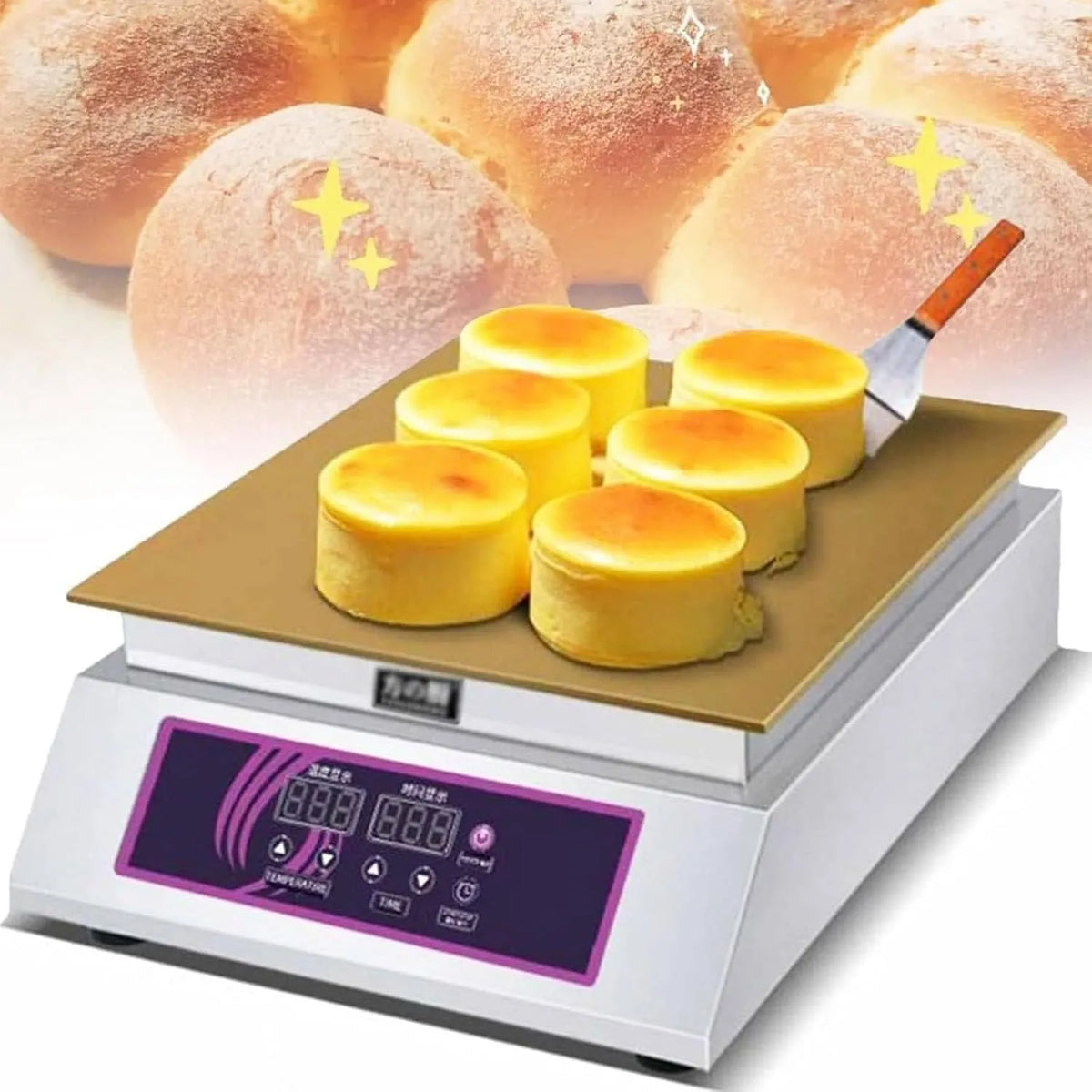 Pannenkoeken Muffin Machine, Temperatuurwaaier: 0-260° SingleHead