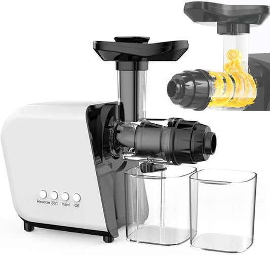 Juicer Masticating Machine, 250 W, sap en scheiding met beker, wit