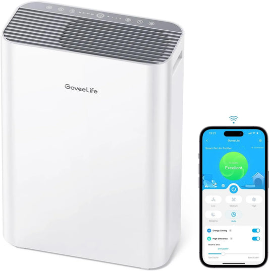 Luchtreiniger PM2.5-sensor met 24dB en app-bediening, luchtreinigers voor huisdieren met PM2.5-sensor