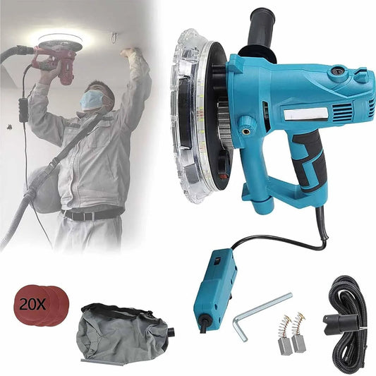 Machine, 1800 W, 1000-2100 RPM, gipsplaatschuurmachine met vacuümstofafscheider