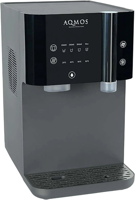 Waterdispenser met 5-95 °C, 28 x 40,5 x 46 cm, 0,5 l, 75 °C, geluidsarme werking en zwart